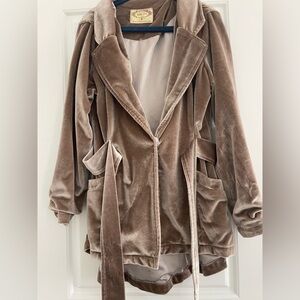 Girls Joyfolie Velvet Jacket in Brown